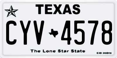 TX license plate CYV4578