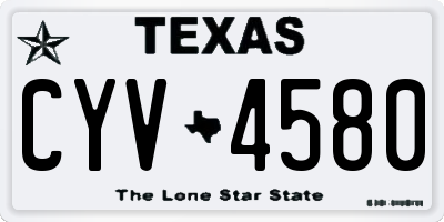TX license plate CYV4580