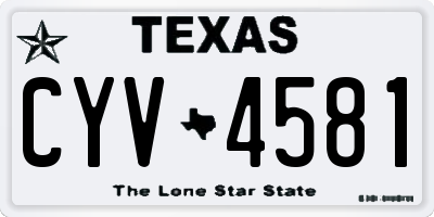 TX license plate CYV4581