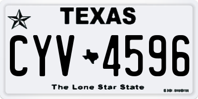 TX license plate CYV4596