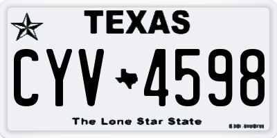 TX license plate CYV4598