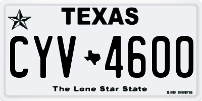 TX license plate CYV4600