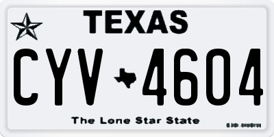 TX license plate CYV4604