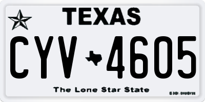 TX license plate CYV4605