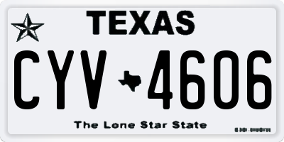 TX license plate CYV4606