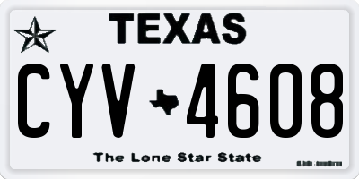 TX license plate CYV4608