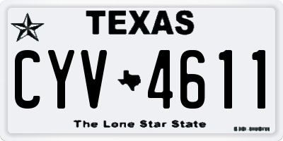 TX license plate CYV4611