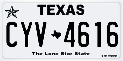 TX license plate CYV4616