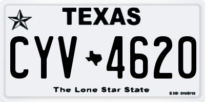 TX license plate CYV4620