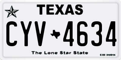 TX license plate CYV4634