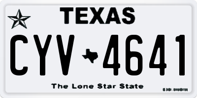 TX license plate CYV4641