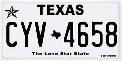 TX license plate CYV4658