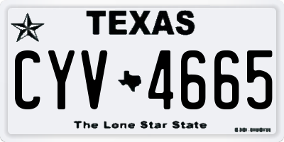 TX license plate CYV4665