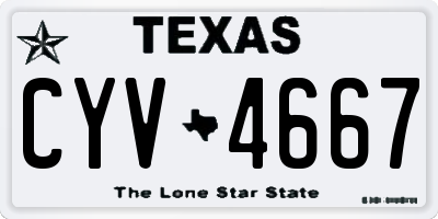 TX license plate CYV4667