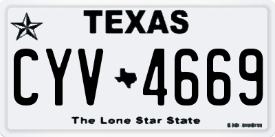 TX license plate CYV4669