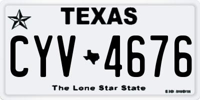 TX license plate CYV4676