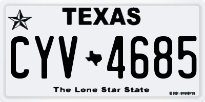 TX license plate CYV4685