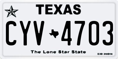 TX license plate CYV4703