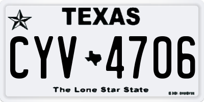 TX license plate CYV4706