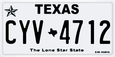 TX license plate CYV4712