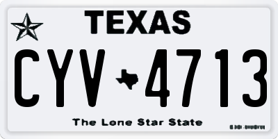 TX license plate CYV4713