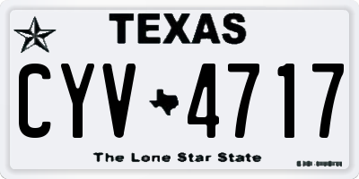 TX license plate CYV4717