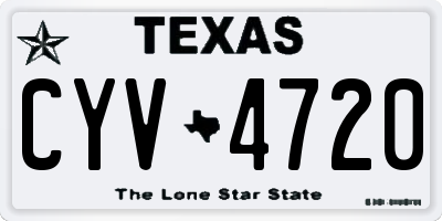TX license plate CYV4720