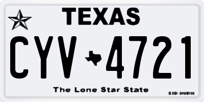 TX license plate CYV4721