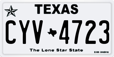 TX license plate CYV4723