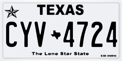TX license plate CYV4724