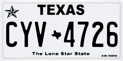 TX license plate CYV4726