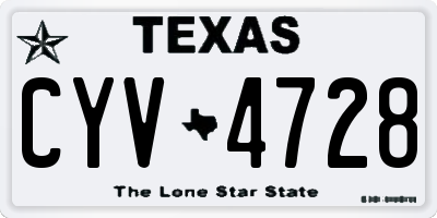 TX license plate CYV4728