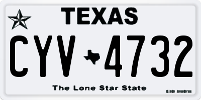 TX license plate CYV4732