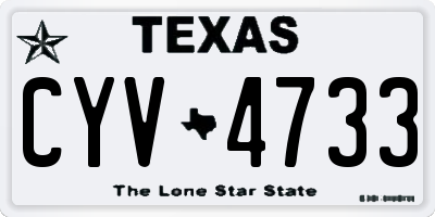 TX license plate CYV4733