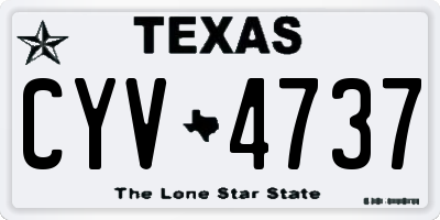 TX license plate CYV4737