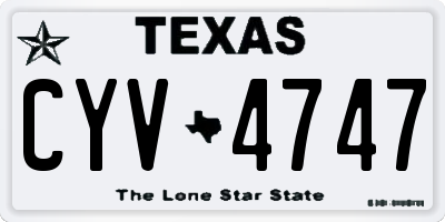 TX license plate CYV4747