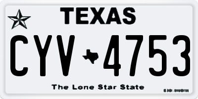 TX license plate CYV4753