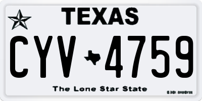 TX license plate CYV4759