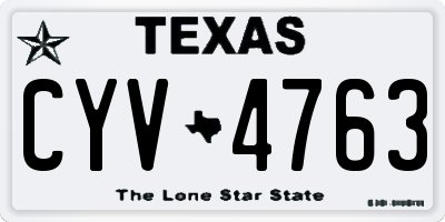 TX license plate CYV4763