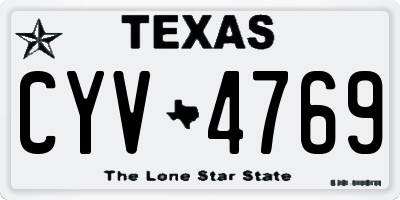 TX license plate CYV4769