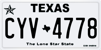 TX license plate CYV4778