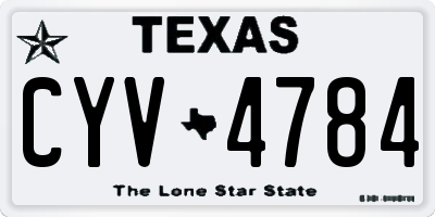 TX license plate CYV4784