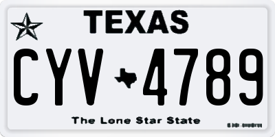 TX license plate CYV4789