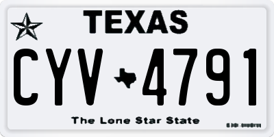 TX license plate CYV4791