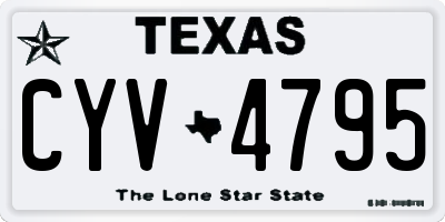 TX license plate CYV4795