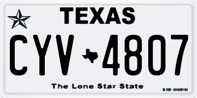 TX license plate CYV4807