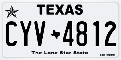 TX license plate CYV4812