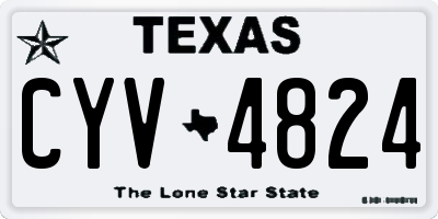 TX license plate CYV4824