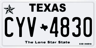 TX license plate CYV4830