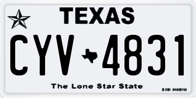 TX license plate CYV4831